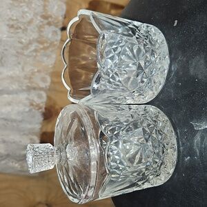Vintage Pressed Glass Vanity Jar Set
